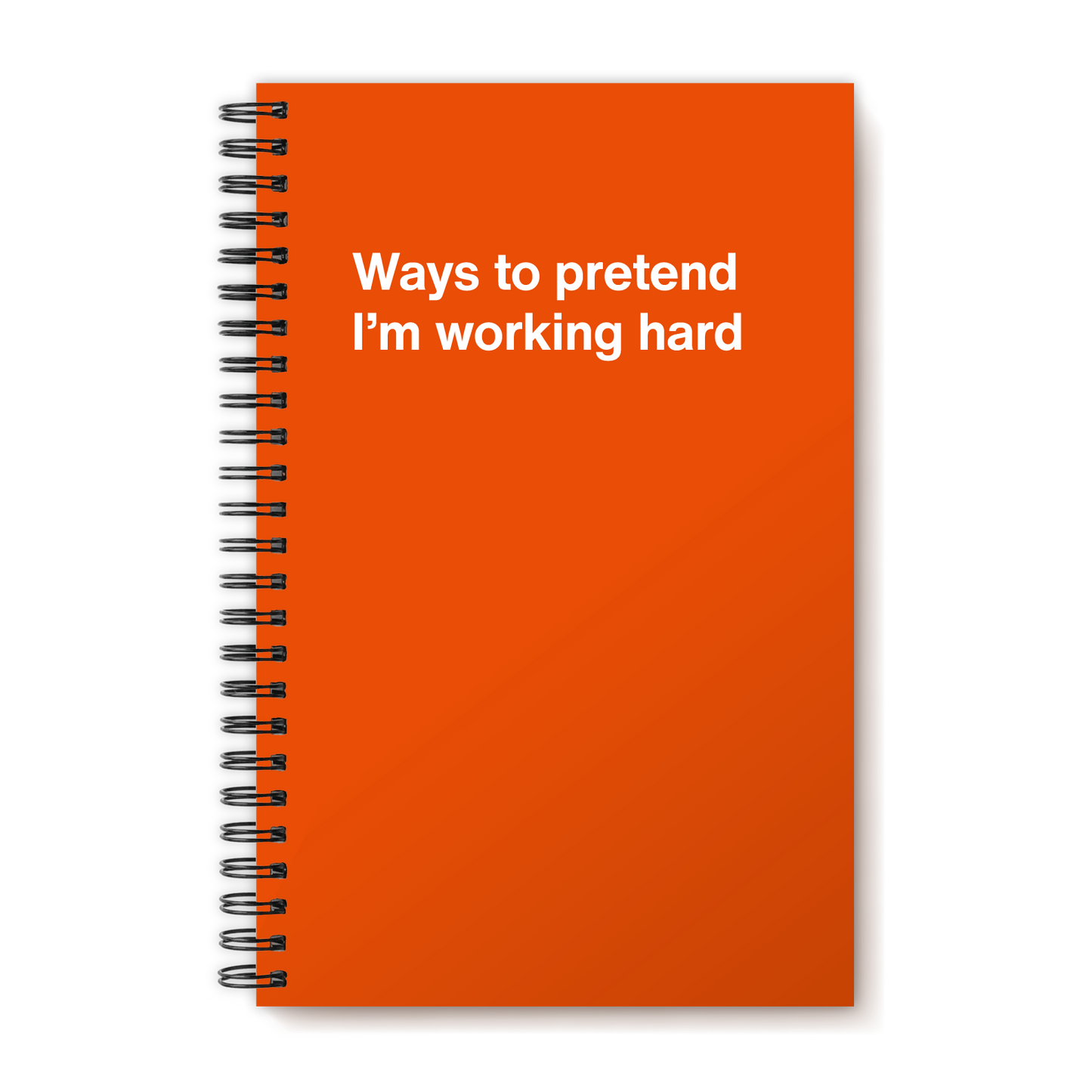 A funny notebook from WTF Notebooks® entitled "Ways to pretend I’m working hard"