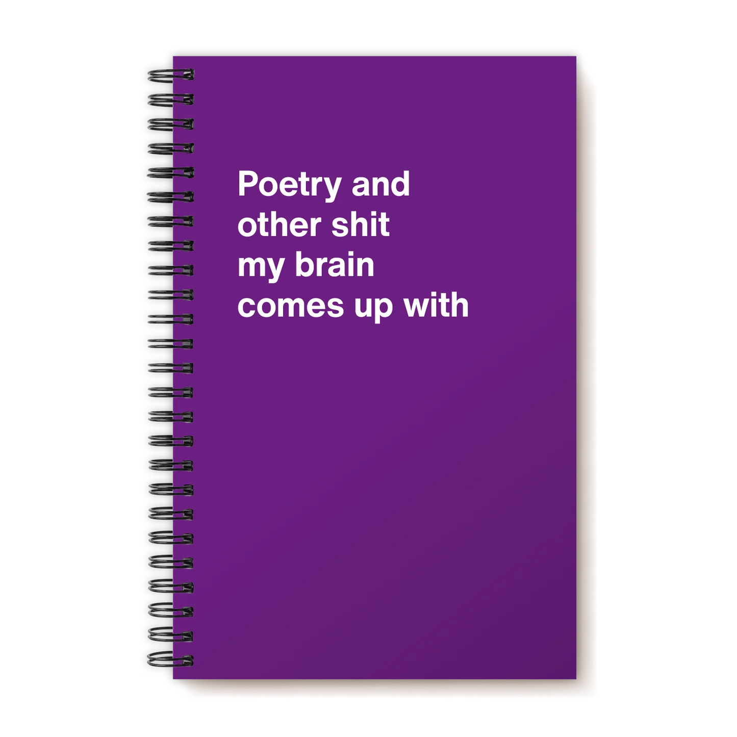 A funny notebook from WTF Notebooks® entitled "Poetry and other shit my brain comes up with"