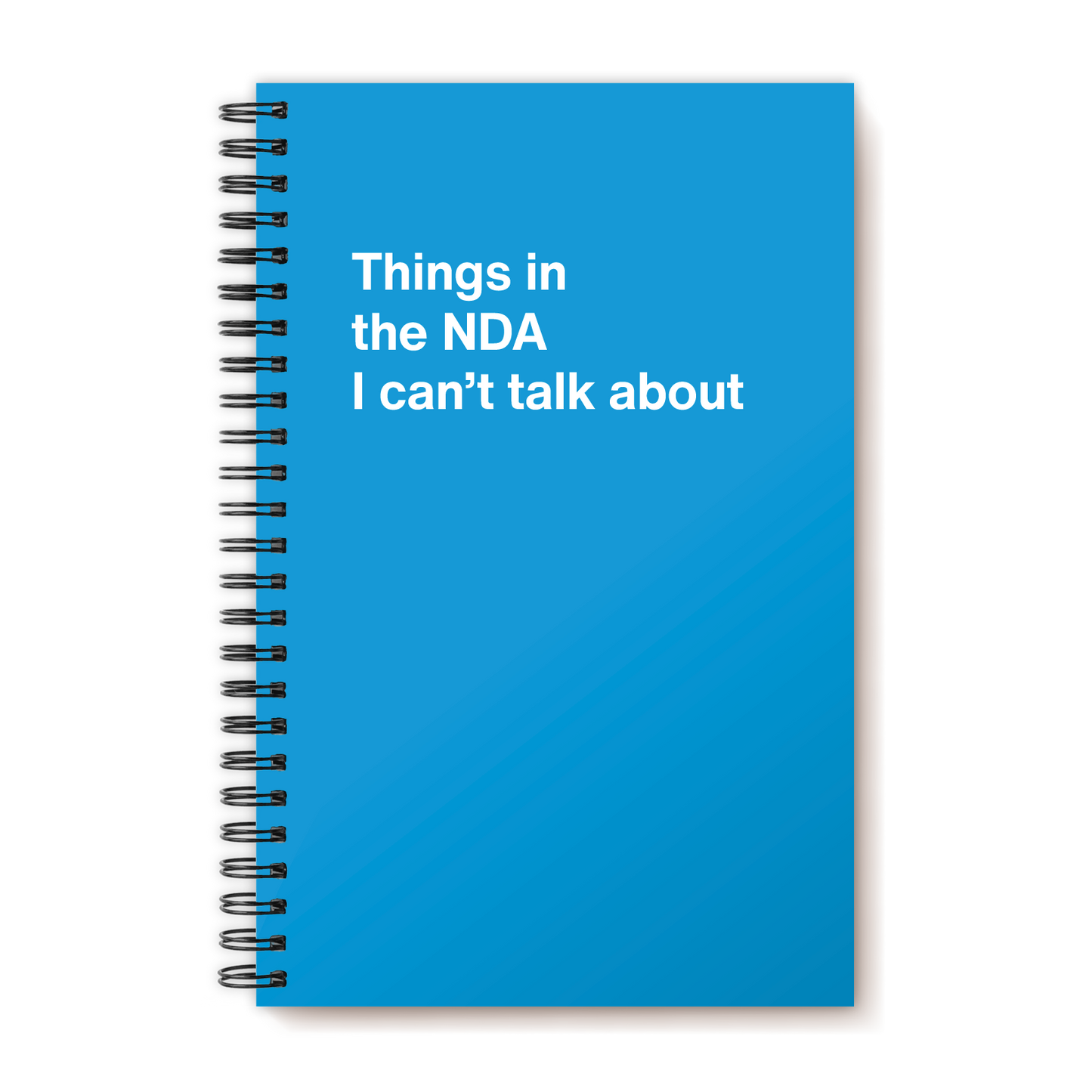 A funny notebook from WTF Notebooks® entitled "Things in the NDA I can’t talk about"