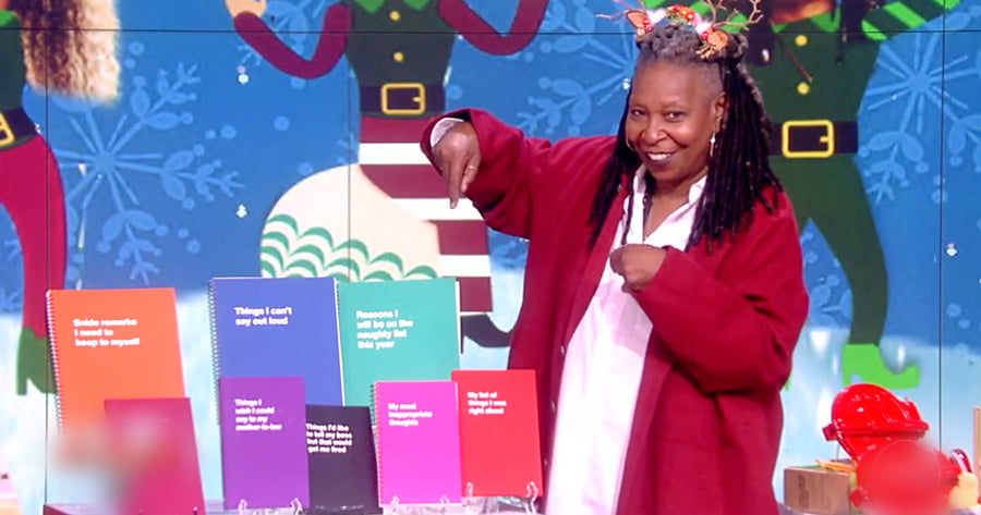 Whoopi Goldberg unveils WTF Notebooks as Joy Behar’s “Favorite Things Under $50”