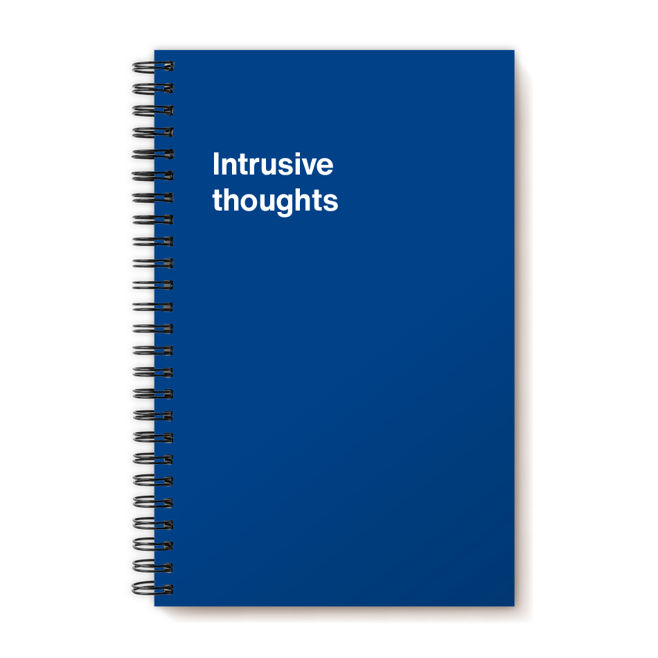 A funny notebook from WTF Notebooks® entitled "Intrusive thoughts"