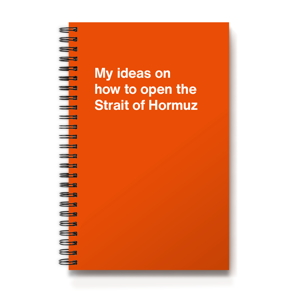 
                  
                    My ideas on how to open the Strait of Hormuz
                  
                