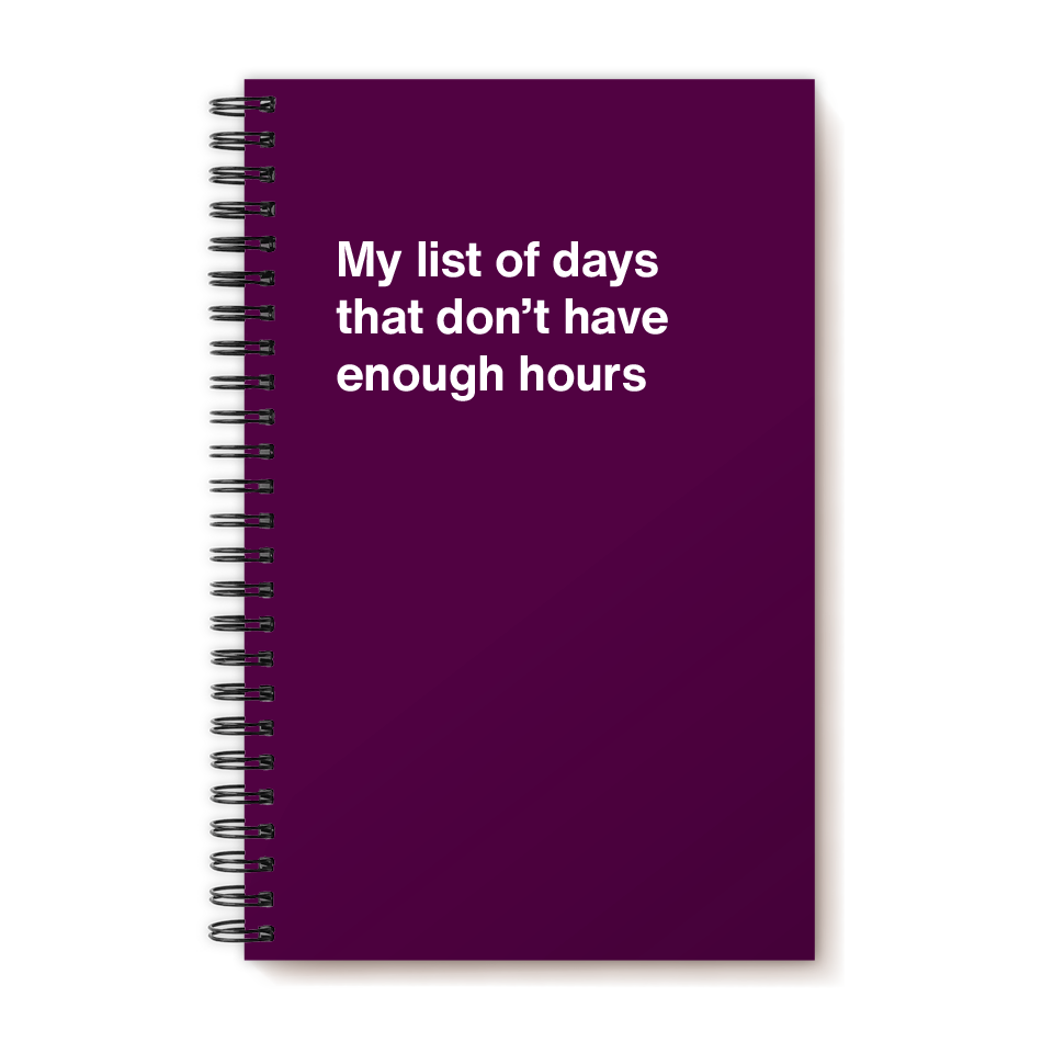 
                  
                    My list of days that don't have enough hours
                  
                