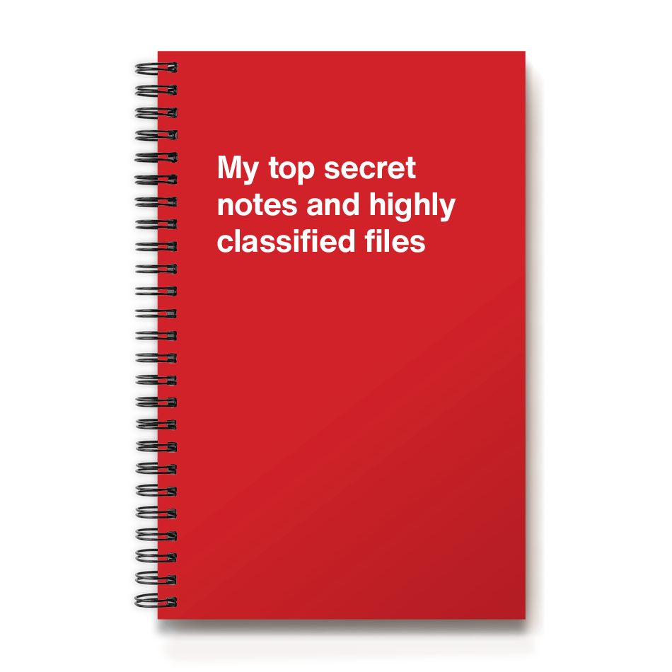 My top secret notes and highly classified files