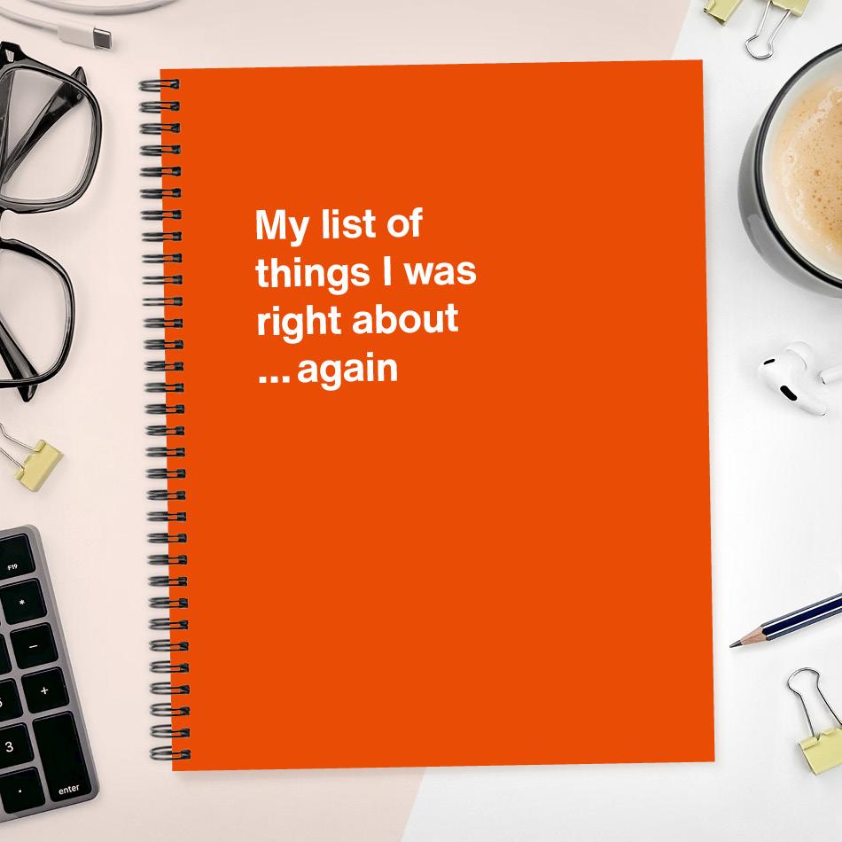 A funny notebook from WTF Notebooks® entitled 
