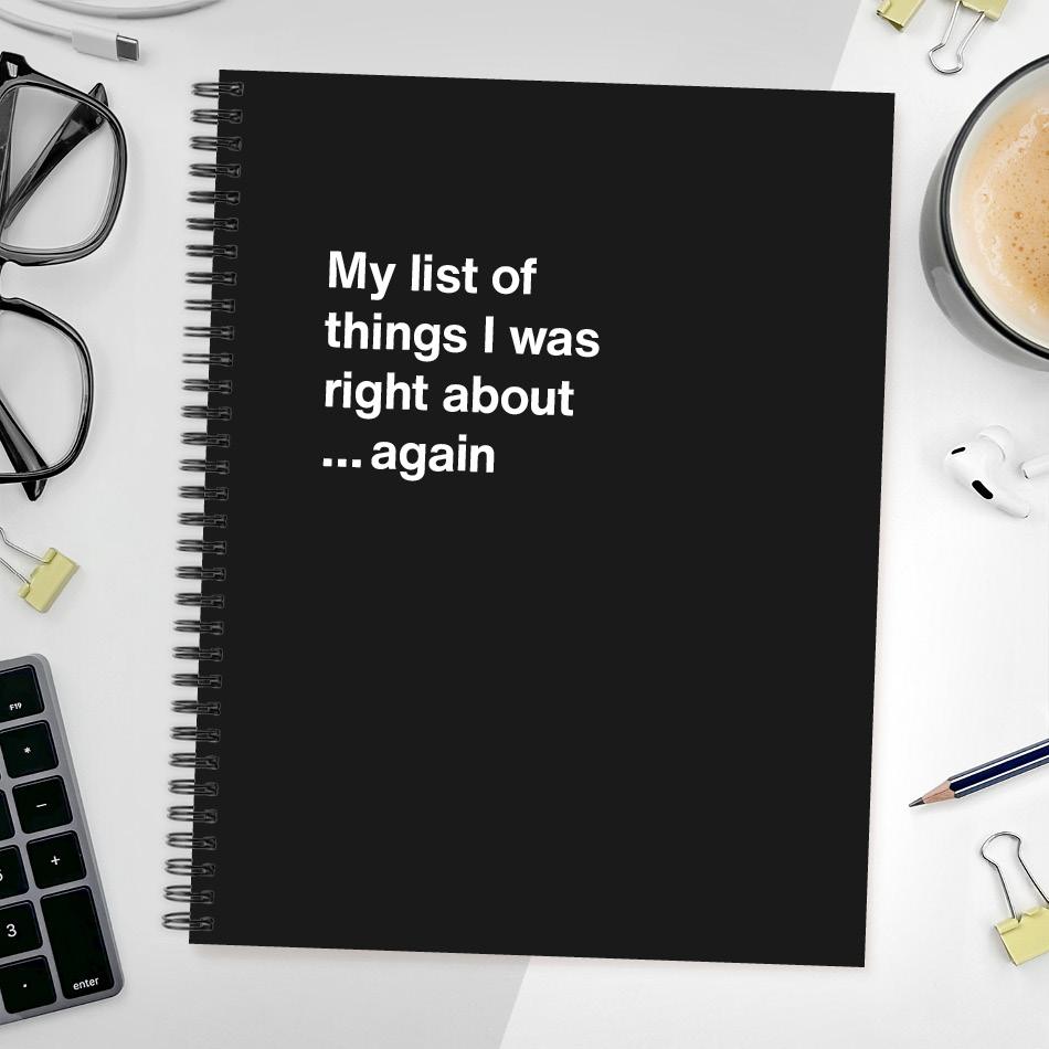 A funny notebook from WTF Notebooks® entitled 