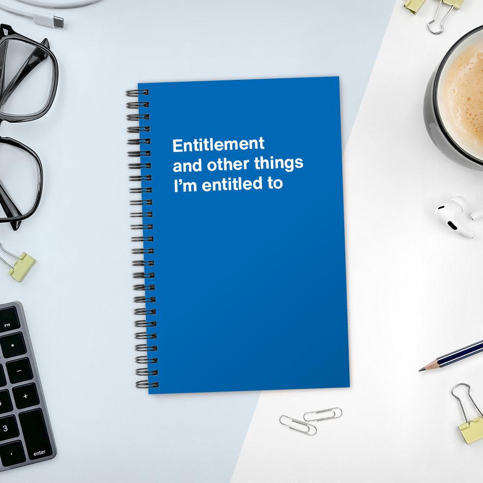 A funny notebook from WTF Notebooks® entitled 