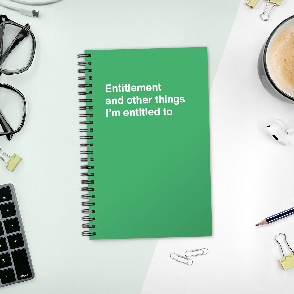 A funny notebook from WTF Notebooks® entitled 