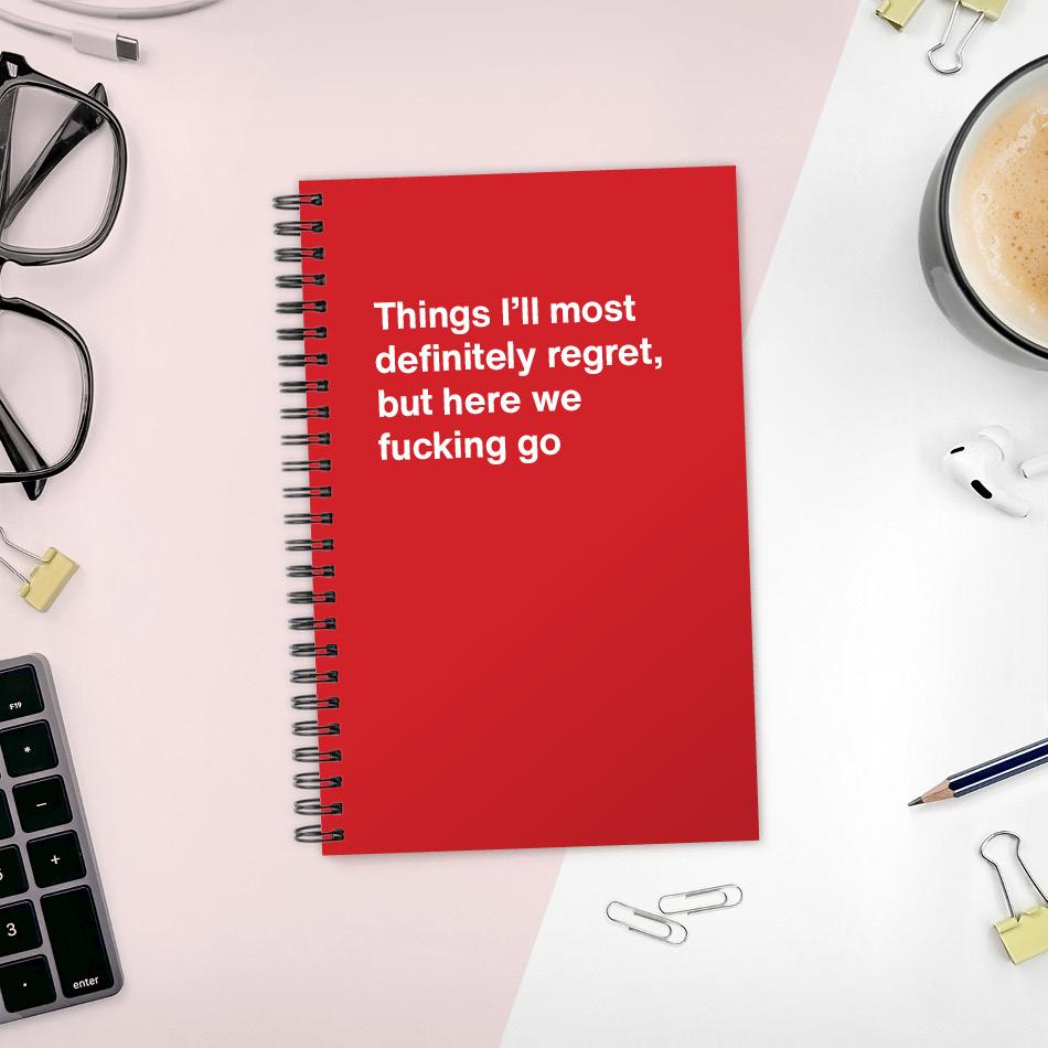 A funny notebook from WTF Notebooks® entitled 