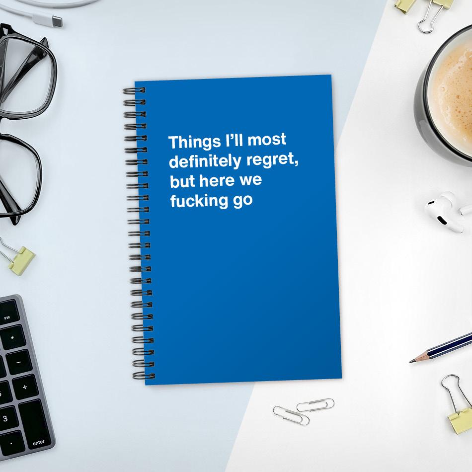 A funny notebook from WTF Notebooks® entitled 