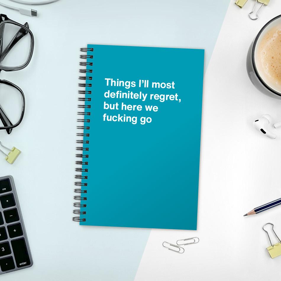 A funny notebook from WTF Notebooks® entitled 