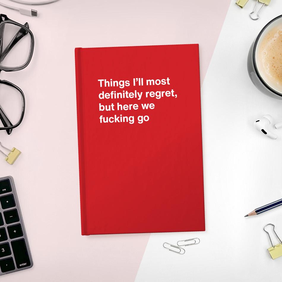 A funny notebook from WTF Notebooks® entitled 