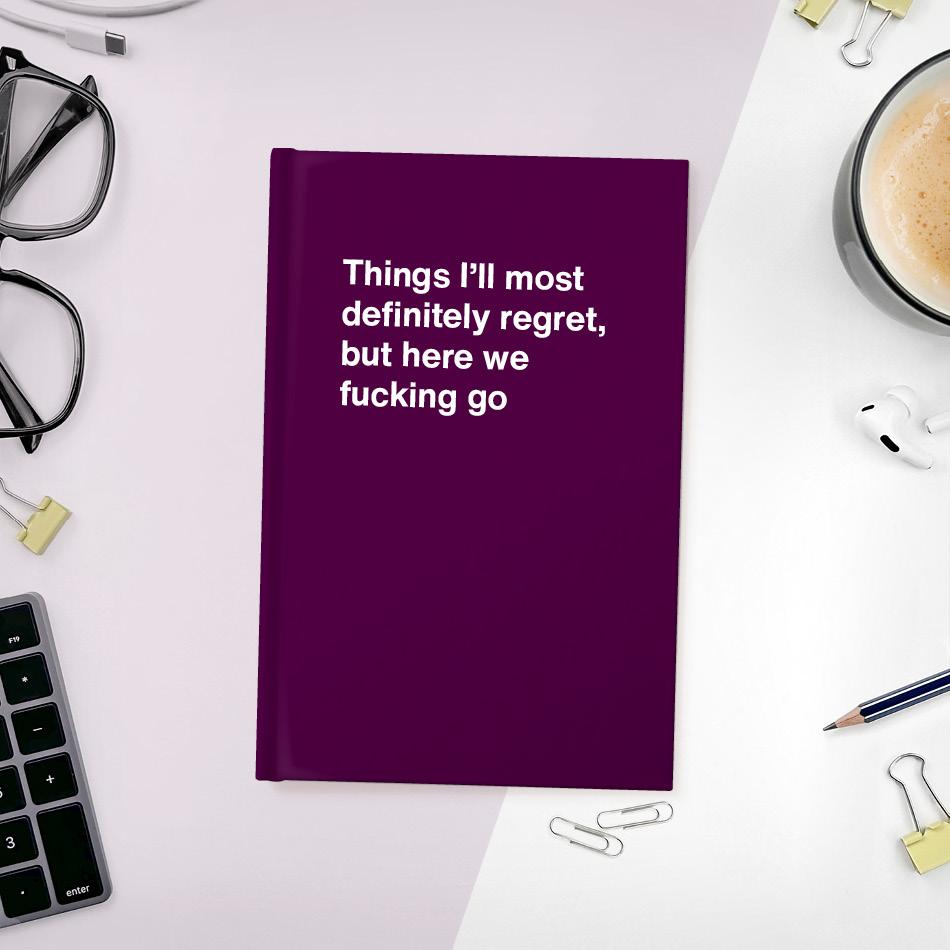 A funny notebook from WTF Notebooks® entitled 