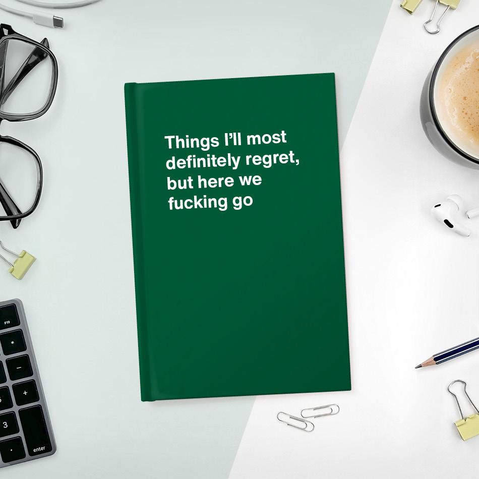 A funny notebook from WTF Notebooks® entitled 