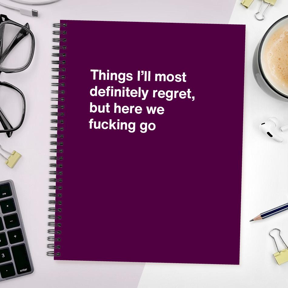 A funny notebook from WTF Notebooks® entitled 