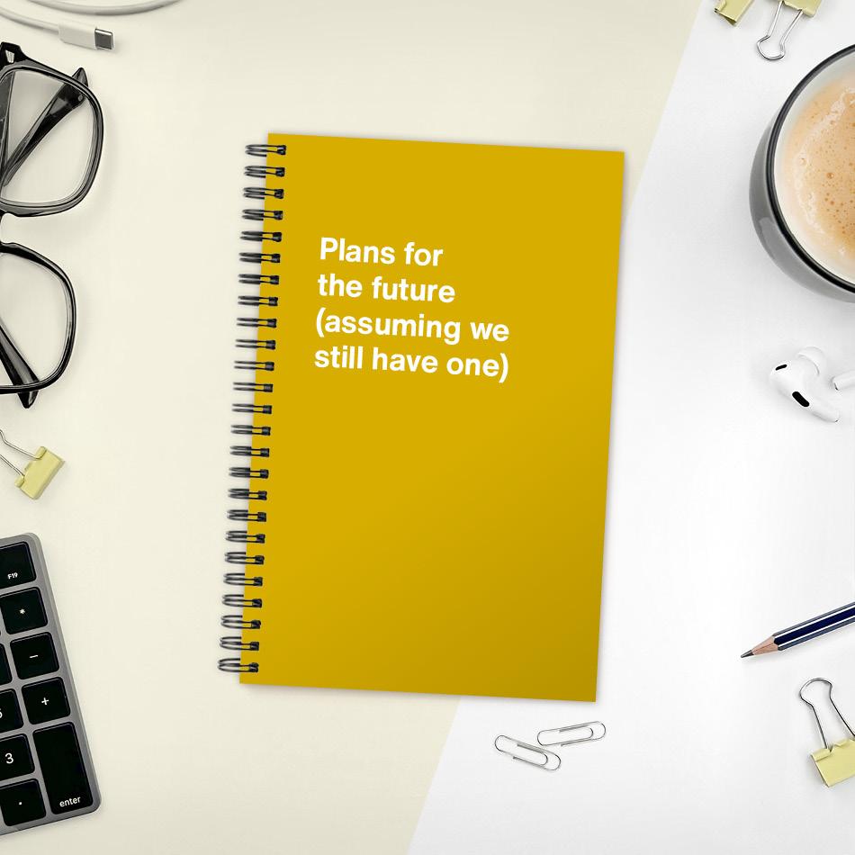 A funny notebook from WTF Notebooks® entitled 