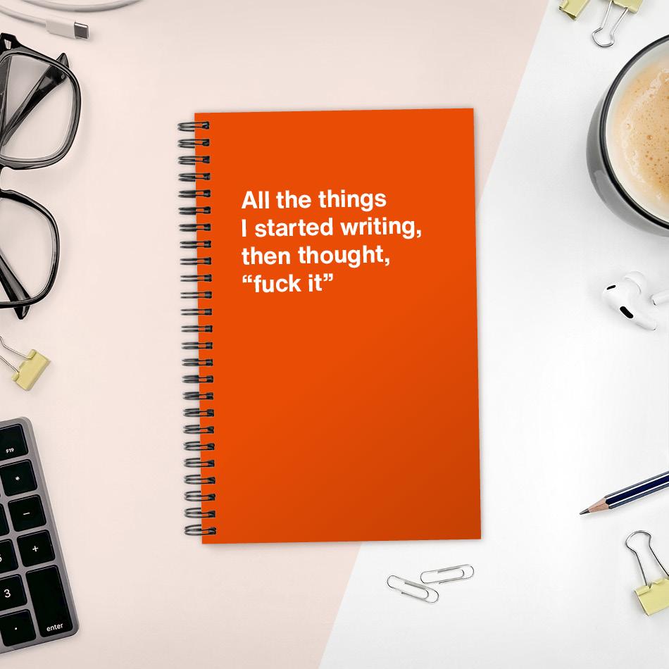 A funny notebook from WTF Notebooks® entitled 