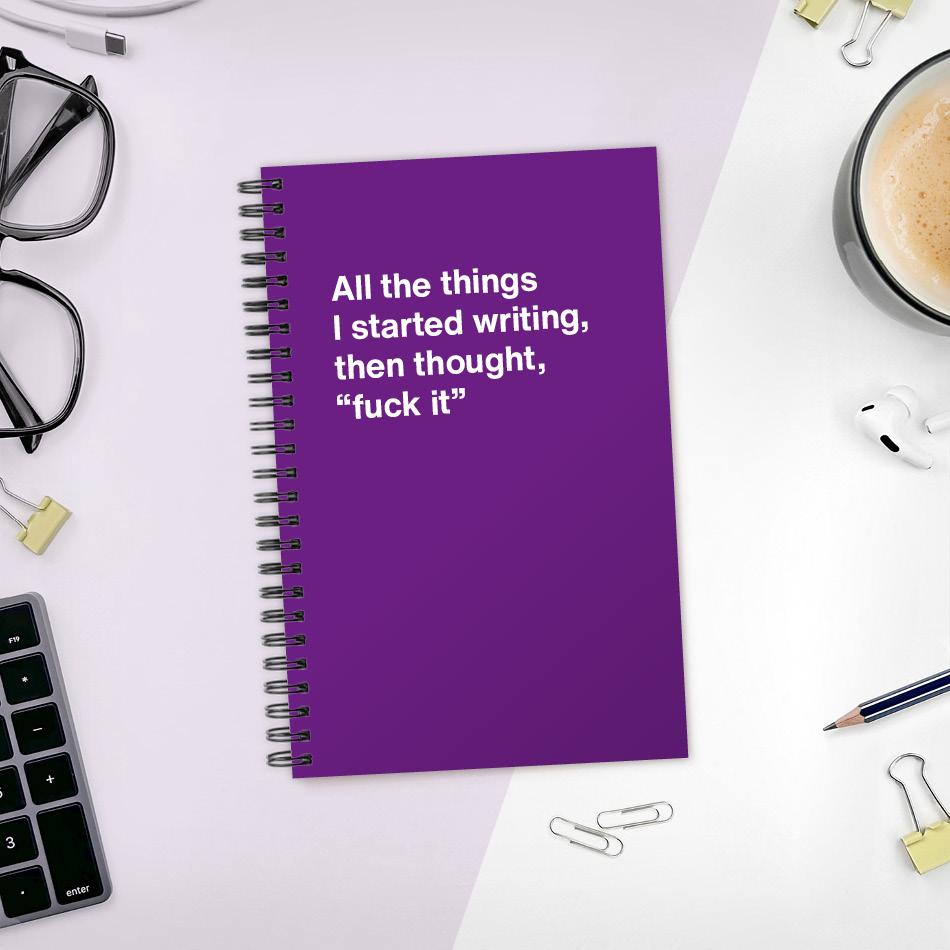 A funny notebook from WTF Notebooks® entitled 