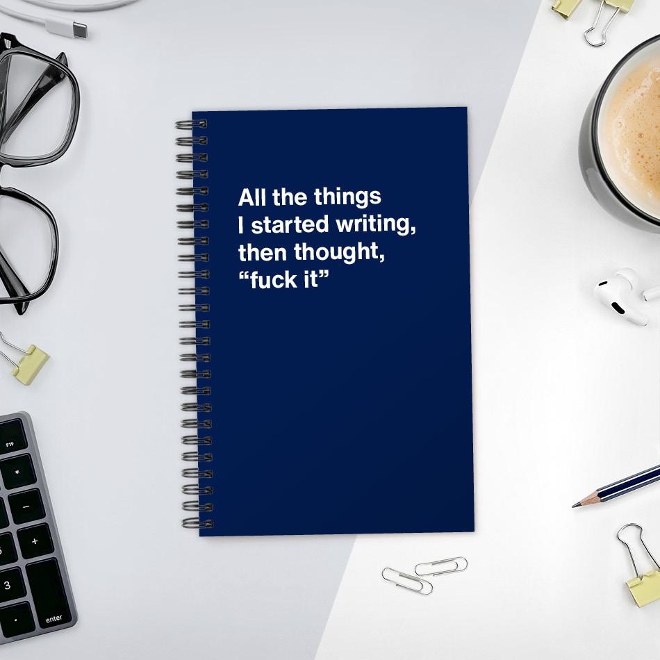 A funny notebook from WTF Notebooks® entitled 