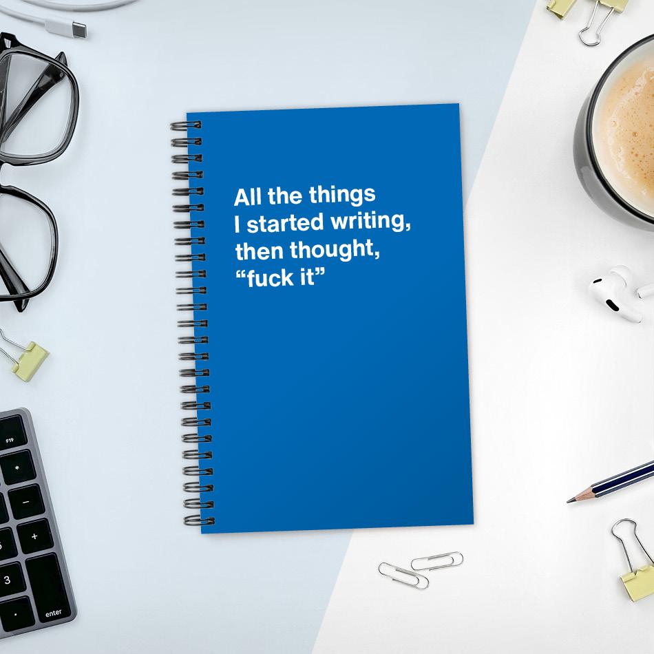 A funny notebook from WTF Notebooks® entitled 