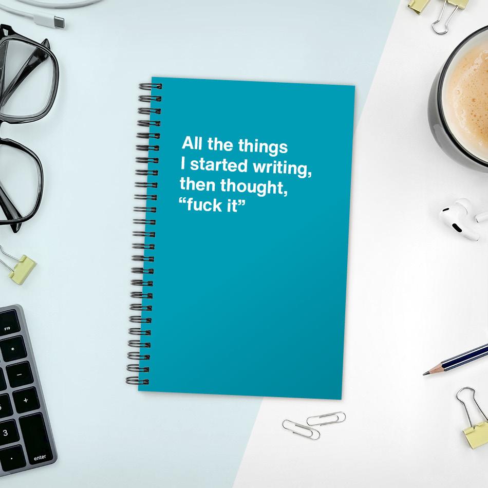 A funny notebook from WTF Notebooks® entitled 