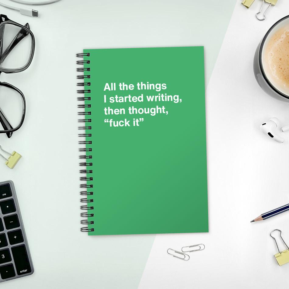 A funny notebook from WTF Notebooks® entitled 