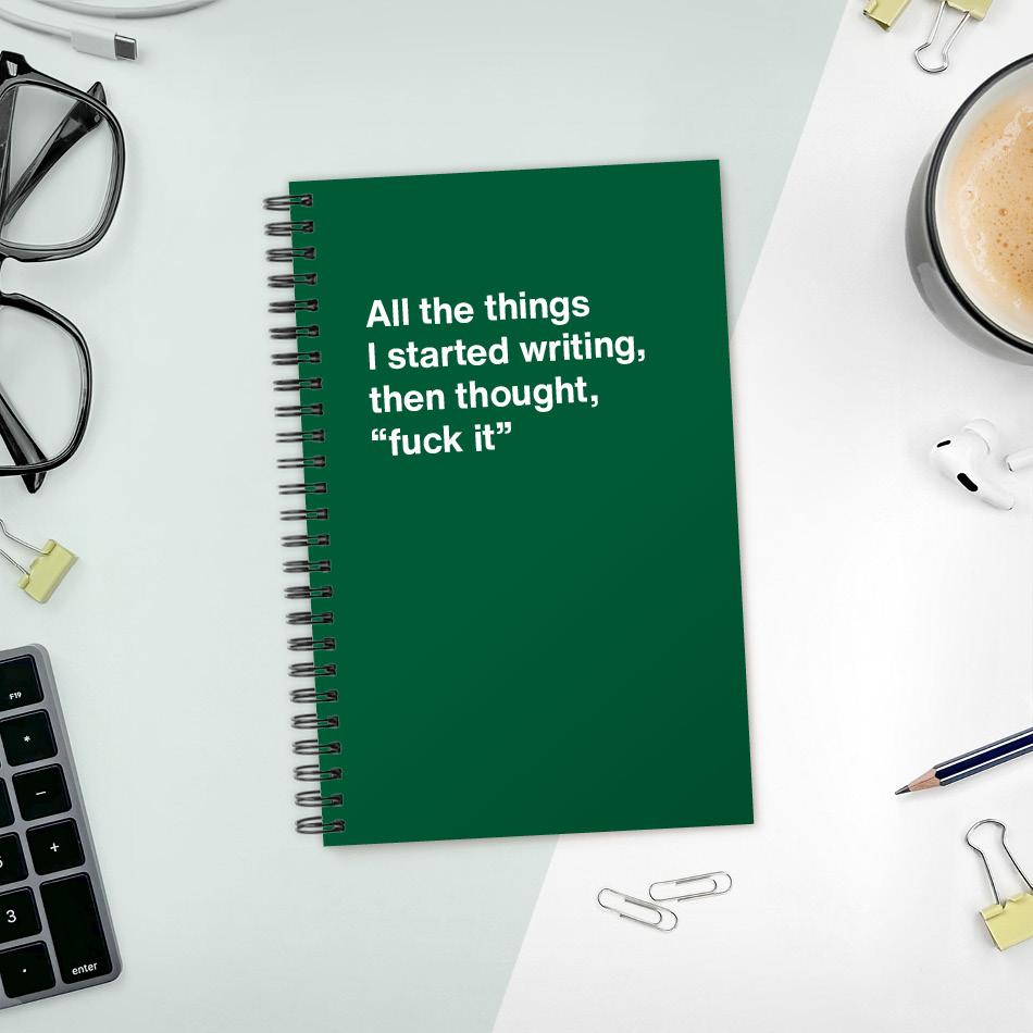 A funny notebook from WTF Notebooks® entitled 