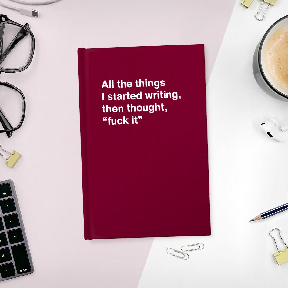 A funny notebook from WTF Notebooks® entitled 