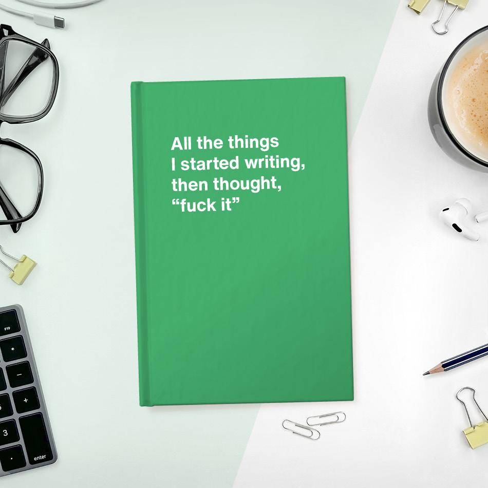 A funny notebook from WTF Notebooks® entitled 