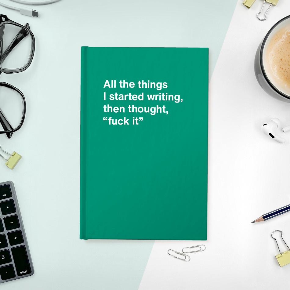 A funny notebook from WTF Notebooks® entitled 