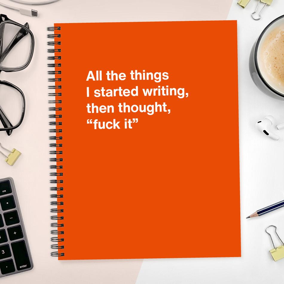 A funny notebook from WTF Notebooks® entitled 