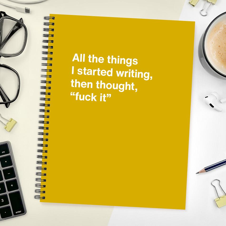 A funny notebook from WTF Notebooks® entitled 