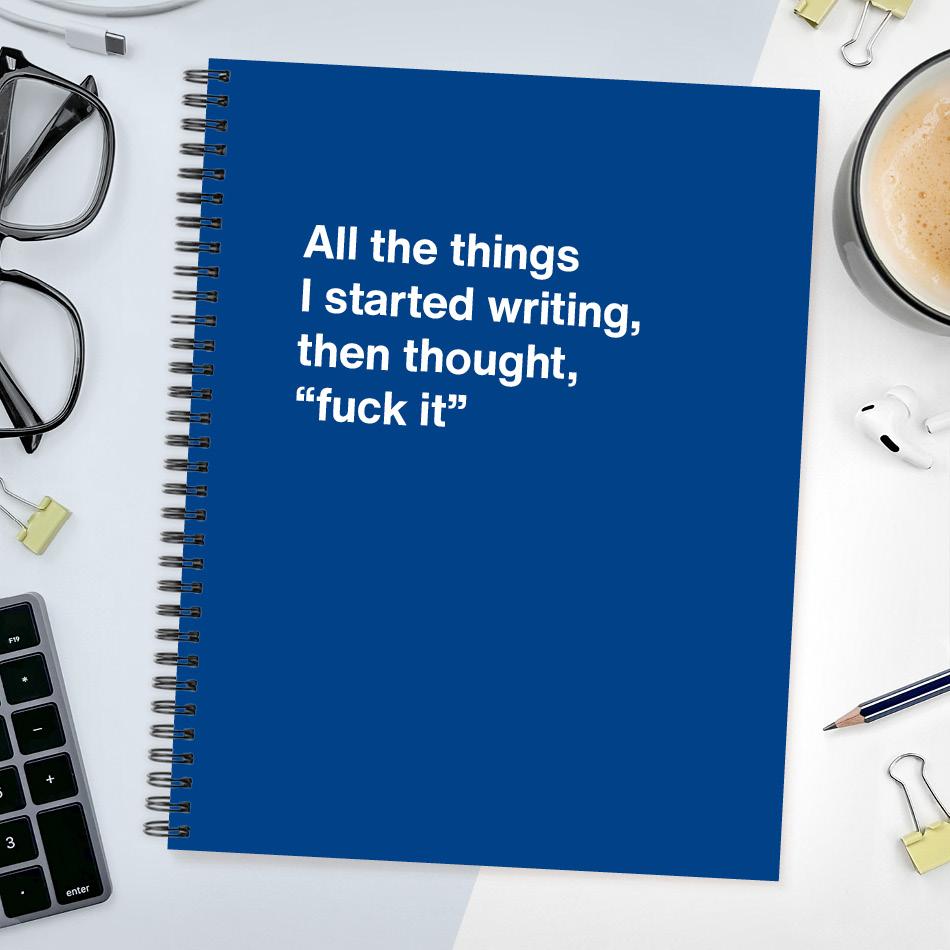 A funny notebook from WTF Notebooks® entitled 