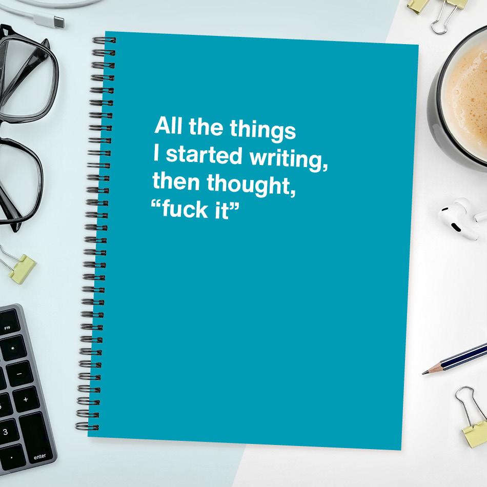 A funny notebook from WTF Notebooks® entitled 