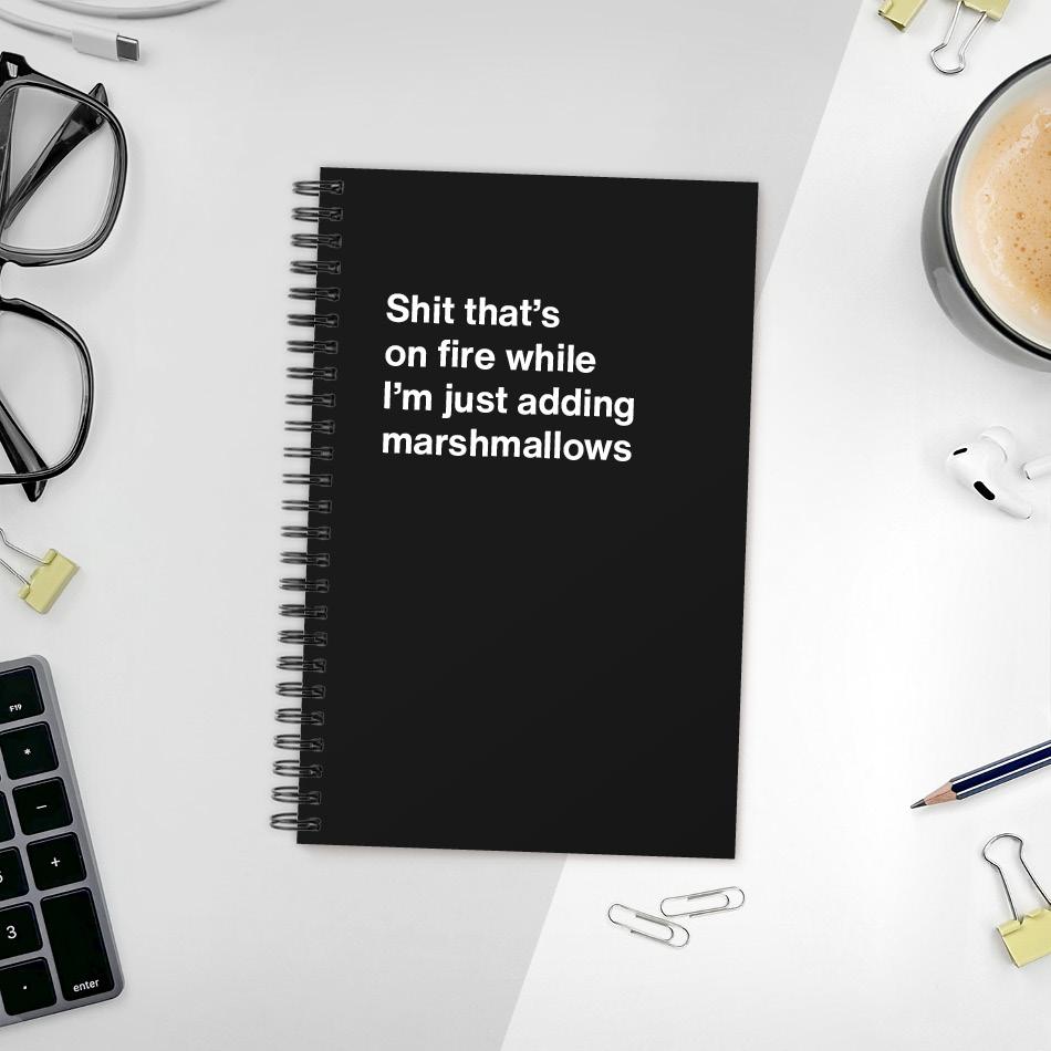 A funny notebook from WTF Notebooks® entitled 