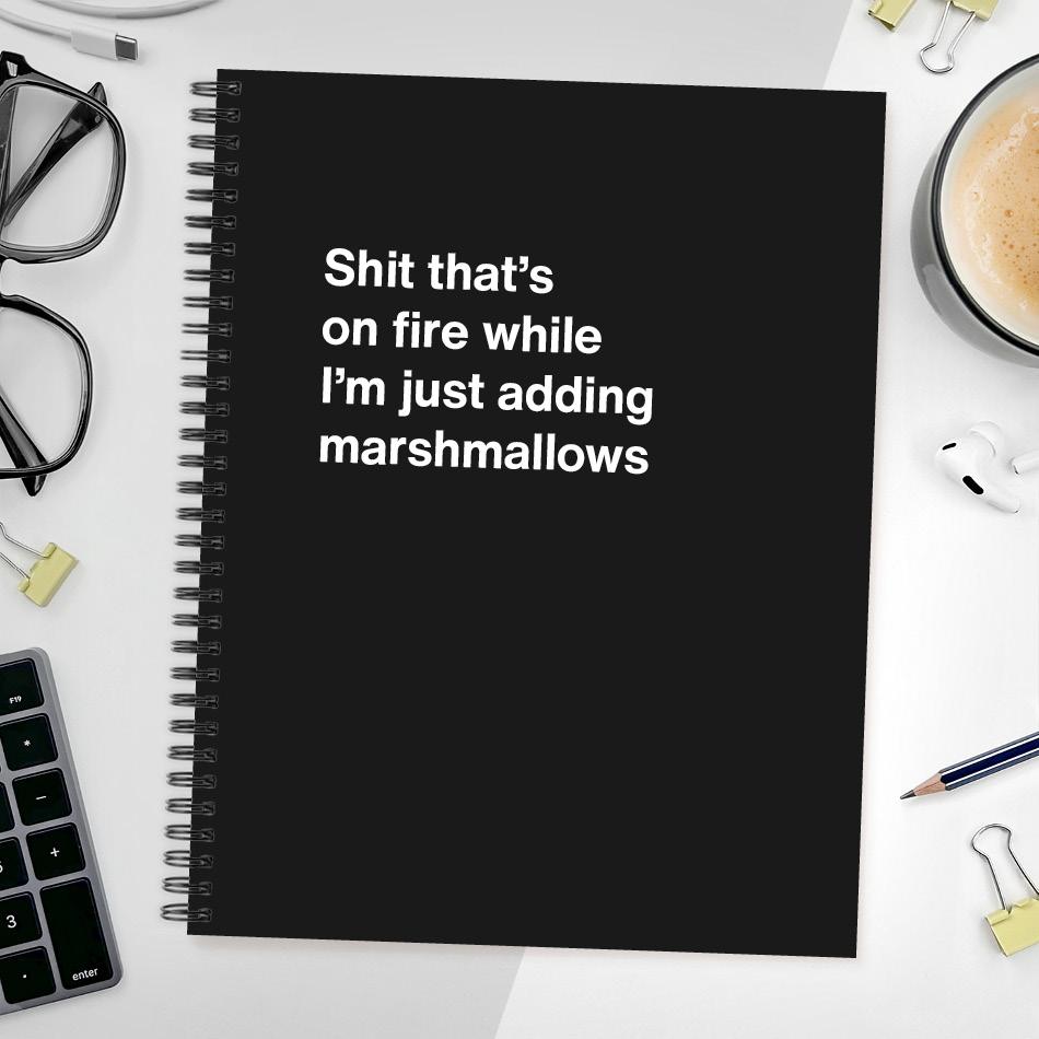 A funny notebook from WTF Notebooks® entitled 