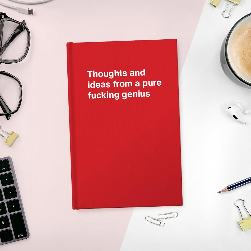A funny notebook from WTF Notebooks® entitled 