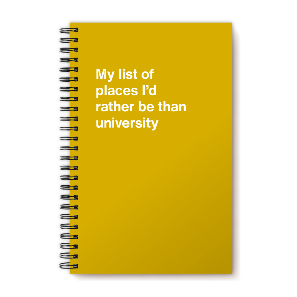 A funny notebook from WTF Notebooks® entitled 