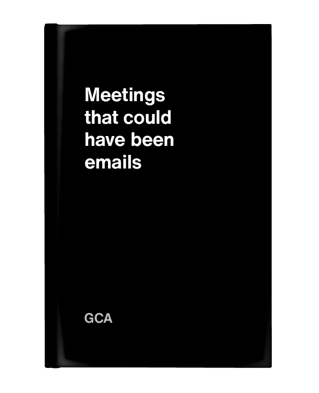 UNICEF Book 6: Meetings that could have been emails