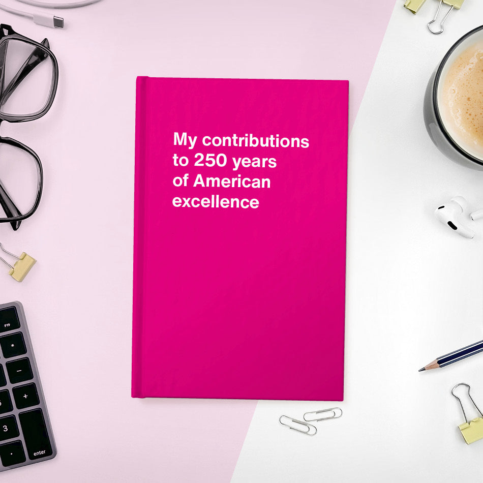 
                  
                    My contributions to 250 years of American excellence - Compact hardcover - Pink
                  
                