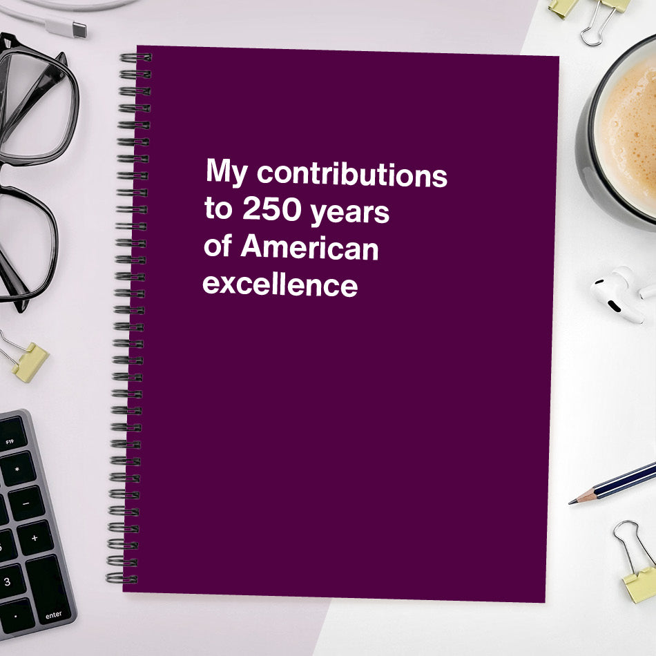 My contributions to 250 years of American excellence - Large softcover - Purple