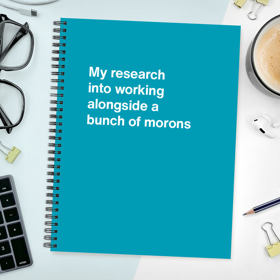 My research into working alongside a bunch of morons | WTF Notebooks