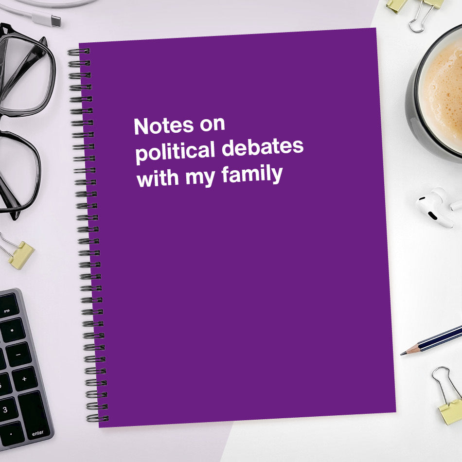 
                  
                    Notes on political debates with my family - Large softcover - Violet
                  
                