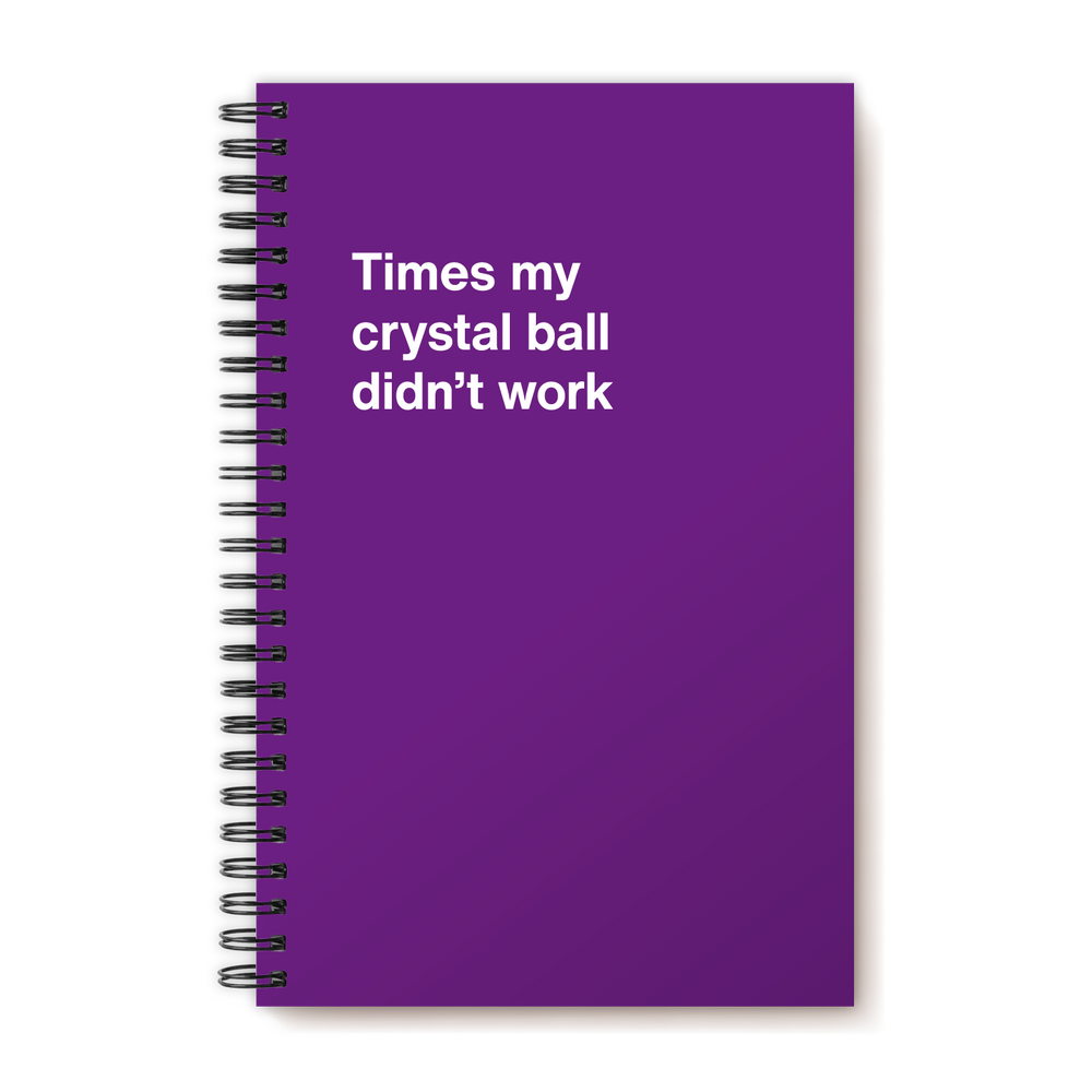 A funny notebook from WTF Notebooks® entitled 