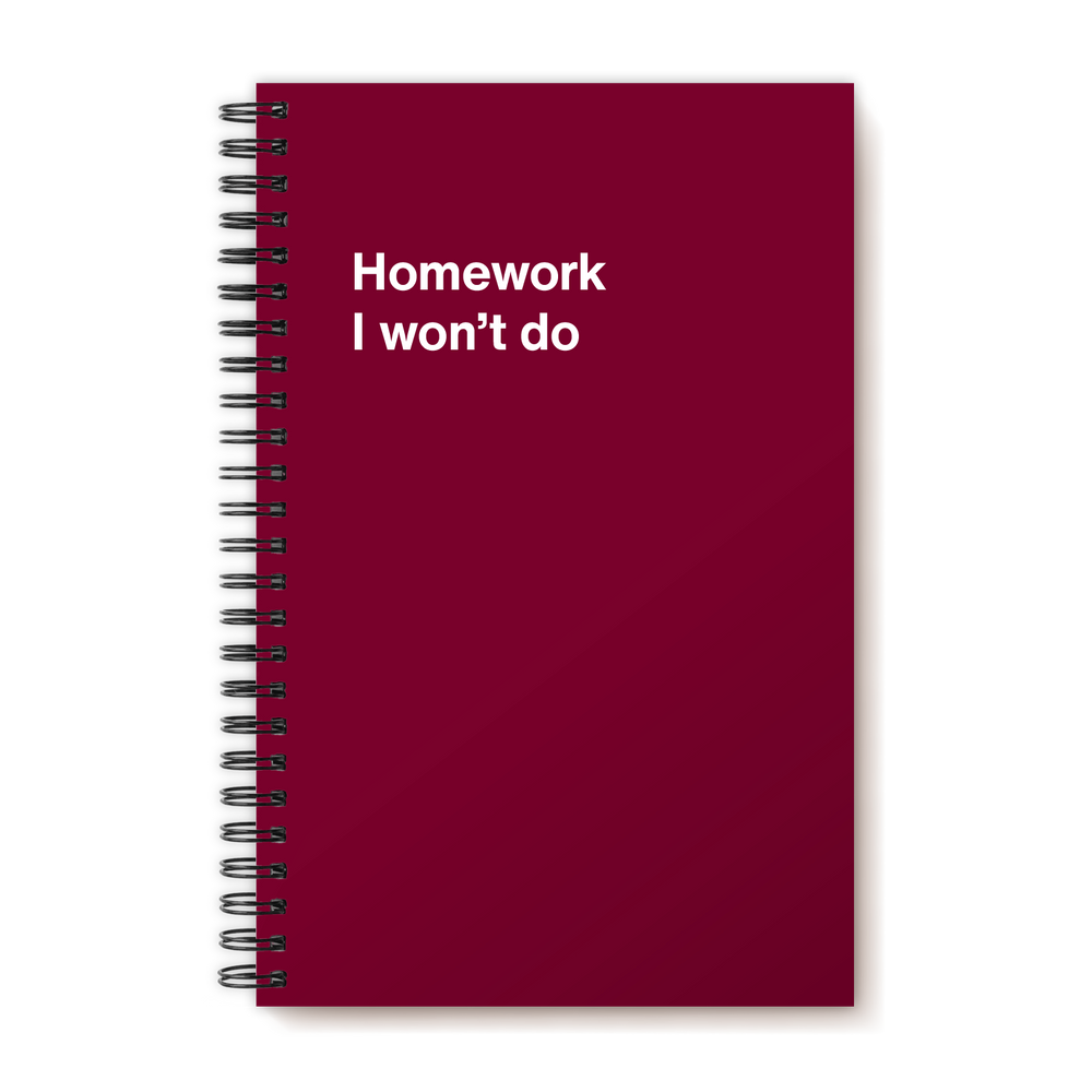 A funny notebook from WTF Notebooks® entitled 