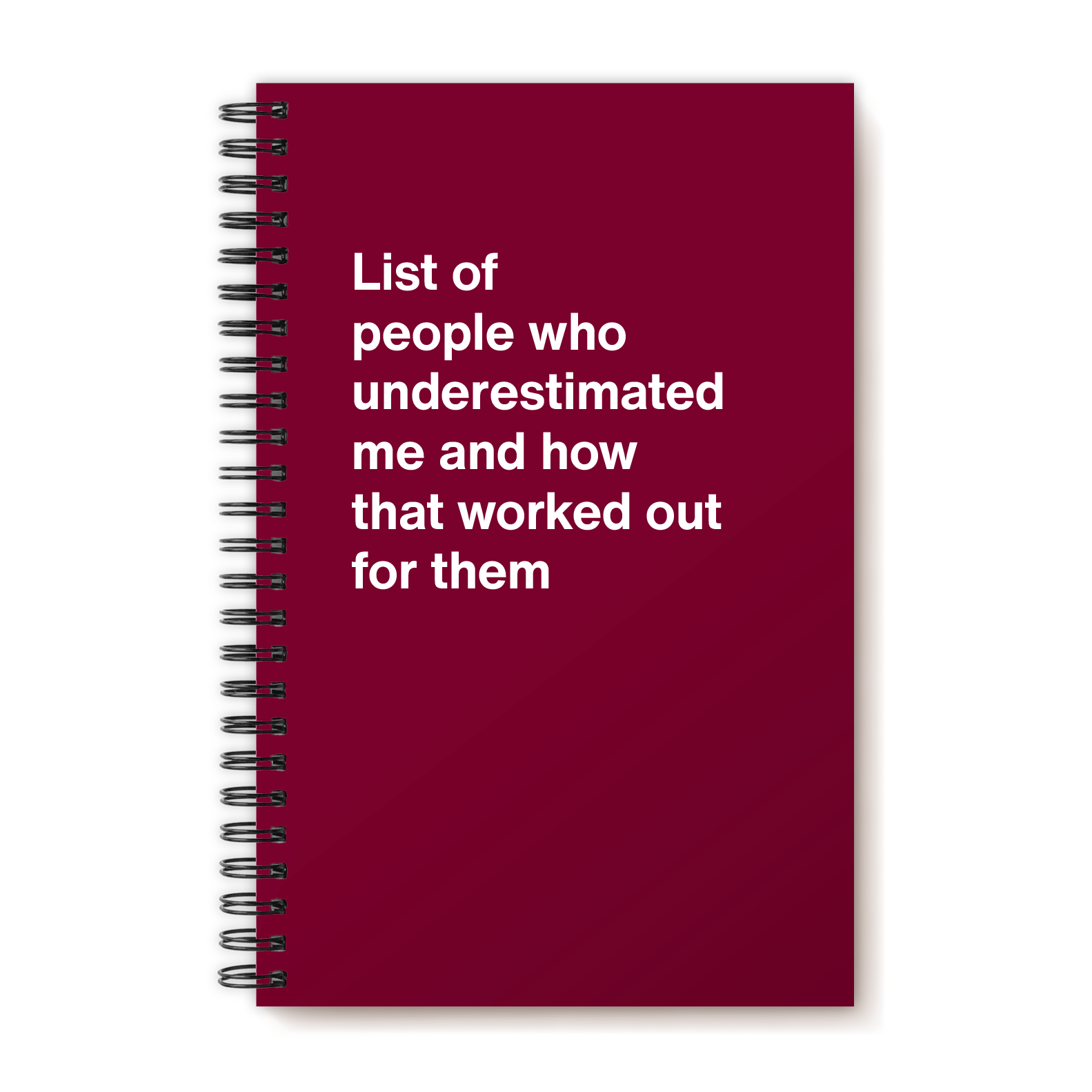 List of people who underestimated me and how that worked out for them | WTF Notebooks