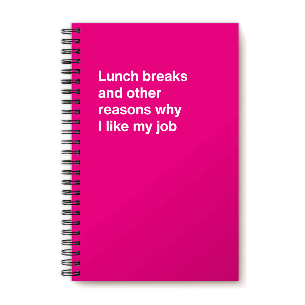 Lunch breaks and other reasons why I like my job | WTF Notebooks