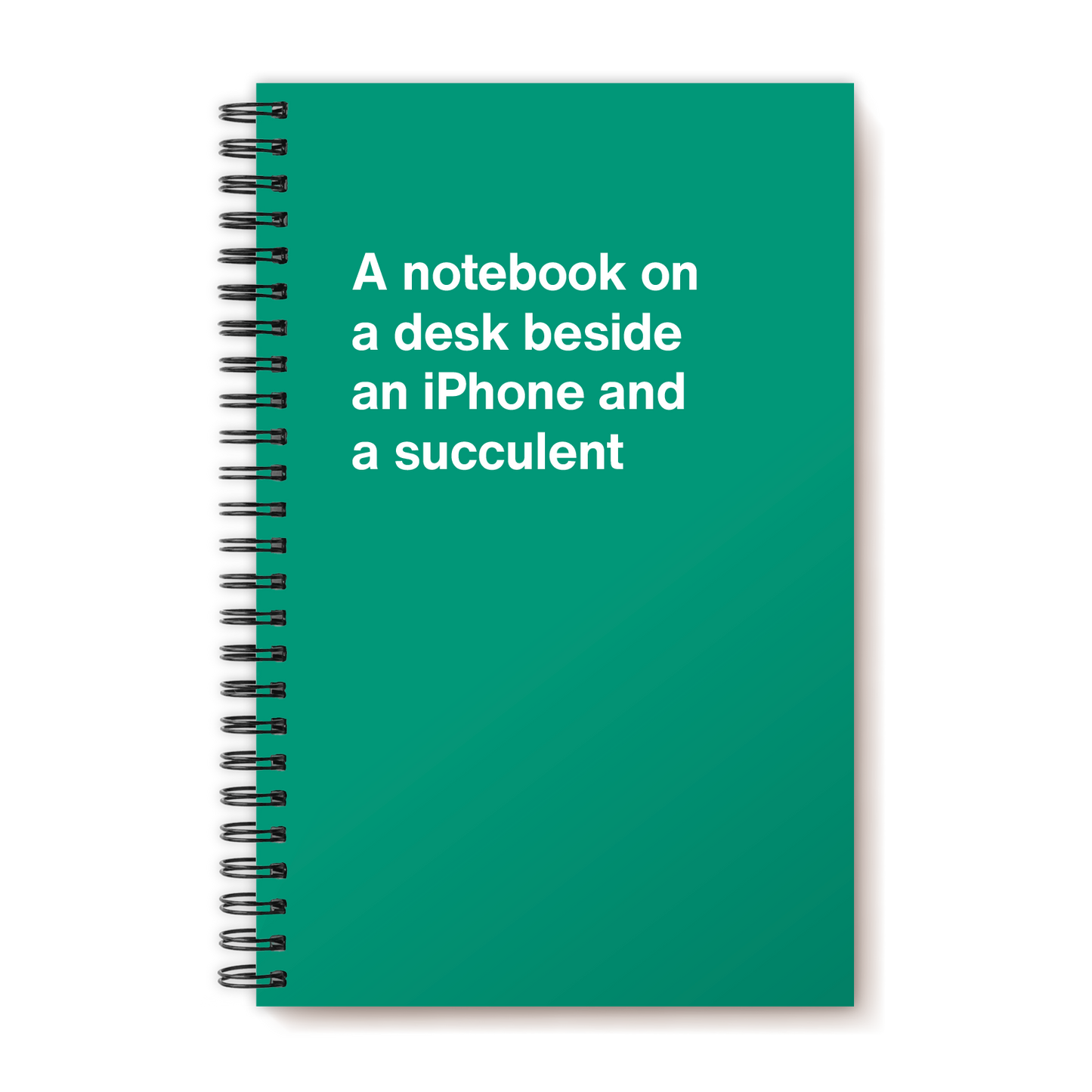 A notebook on a desk beside an iPhone and a succulent | WTF Notebooks