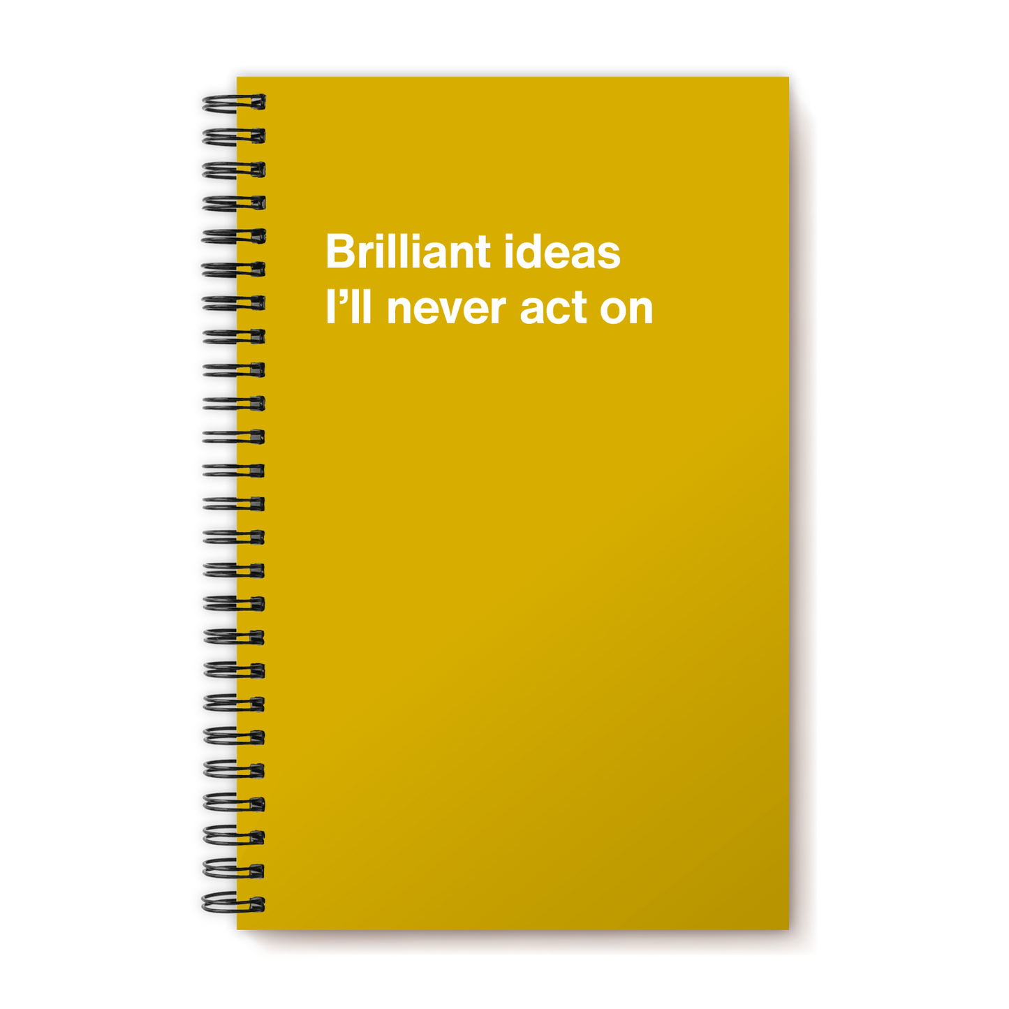 
                  
                    A funny notebook from WTF Notebooks® entitled "Brilliant ideas I’ll never act on"
                  
                