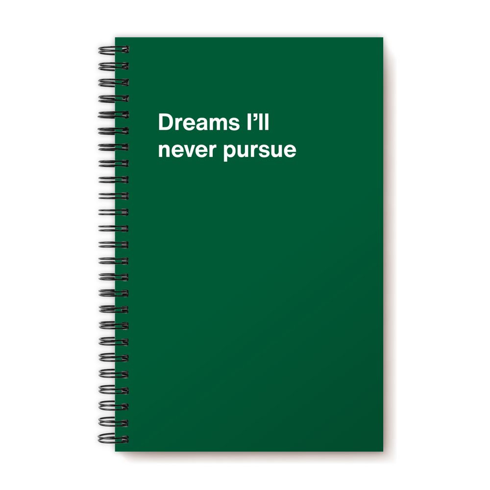 Dreams I'll never pursue | WTF Notebooks